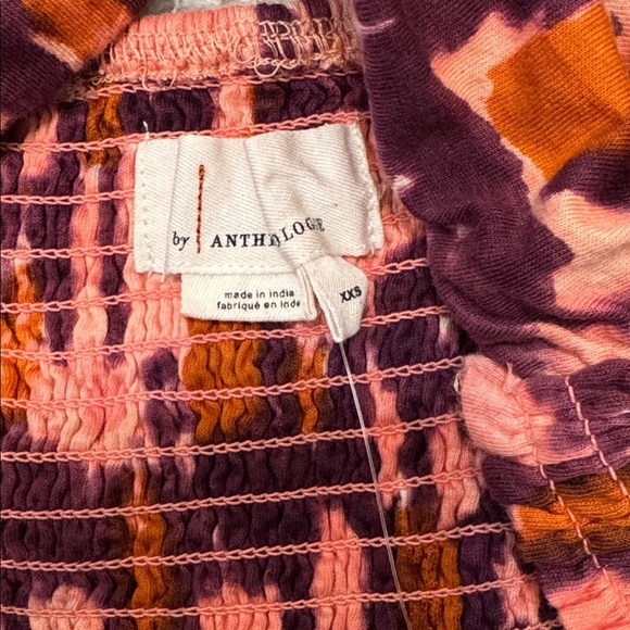 Anthropologie Ruched Ruffle Halter Top in Purple Multi - Picture 6 of 6